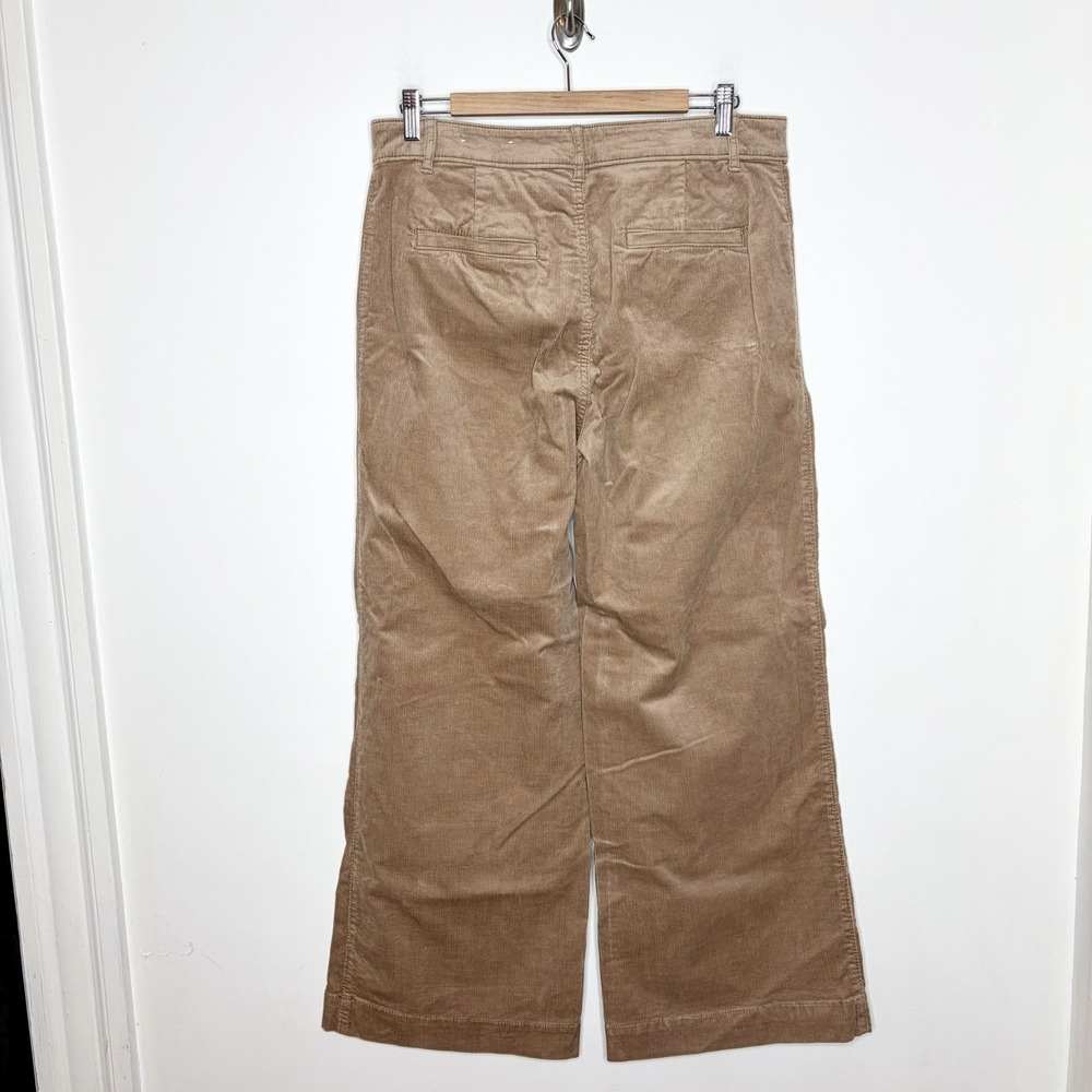 Loft The Palmer Wide Leg Corduroy Pants Tan Womens Size 10 High Rise Stretch - Picture 5 of 7